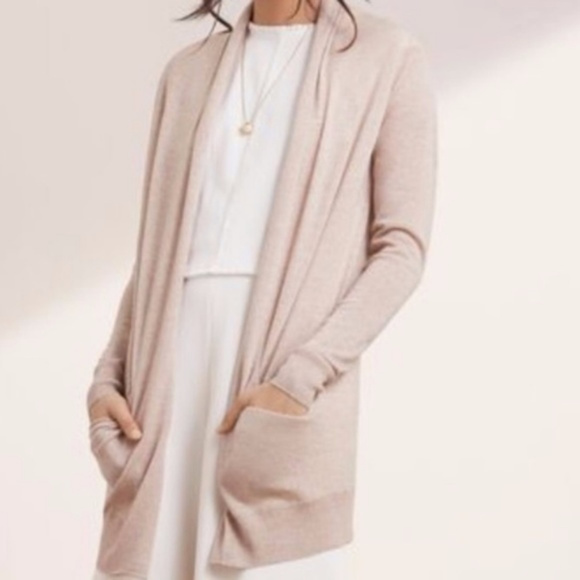 Aritzia Sweaters - Aritzia Wilfred tan silk cashmere long cardigan